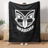 Warriors Team Black White Logo Print Flannel Throw Blanket Soft Plush Blanket for Sofa Couch Bedroom Sport Fan Home Decor