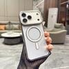 Luxury Transparent for Magsafe Hard PC Case for 18 17 16 15 Pro Max Magnetic Wireless Charge Clear Shockproof Cover