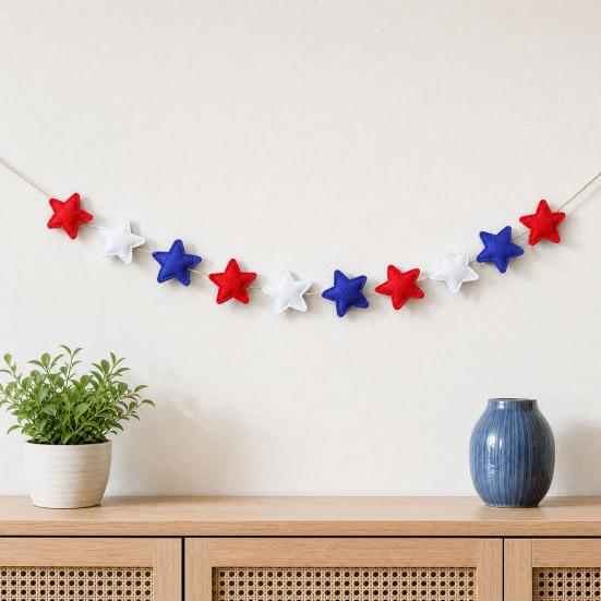 Yousheng Patriotic Garland Banner for 4th of July Decorations, Red White Blue Hanging Banner Bunting for Memorial Day, Veterans Day, Independence Day