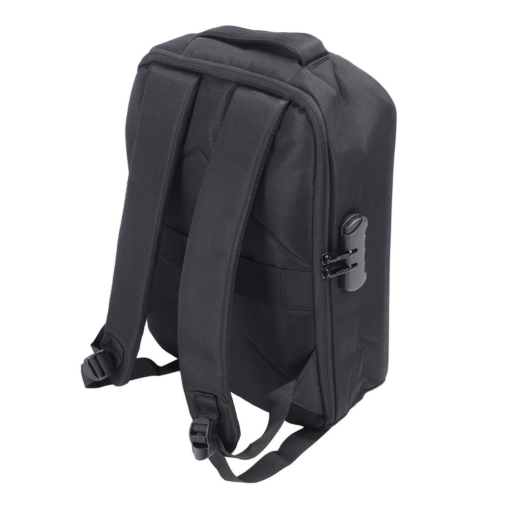 Backpack with USB Charging Port Black Water Resistant Anti Theft Password Lock Storage Backpack for Satellite Accessories Laptop