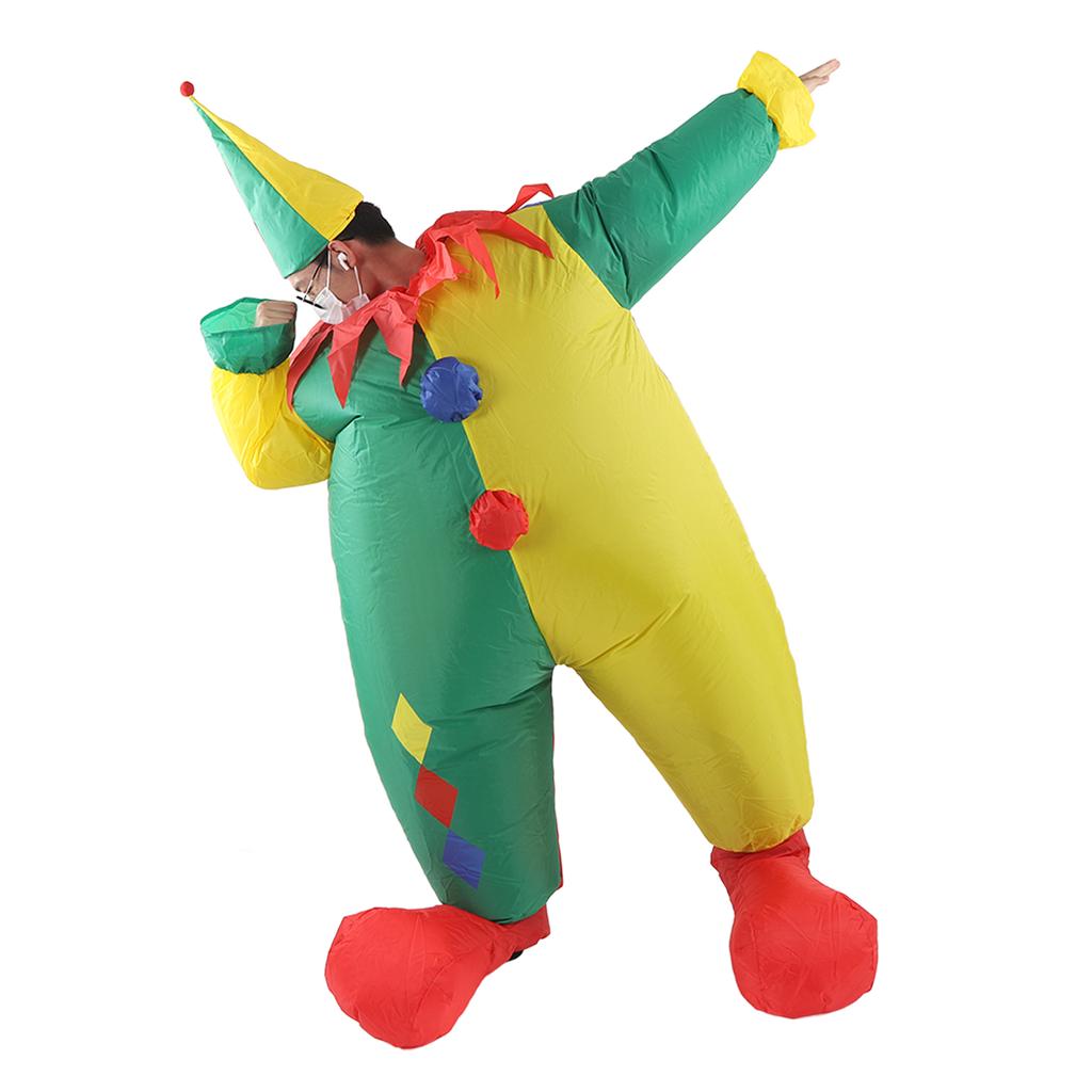 Inflatable Clown Costume for Adult Waterproof Blow Up Funny Joker Costume Jumpsuit for Halloween