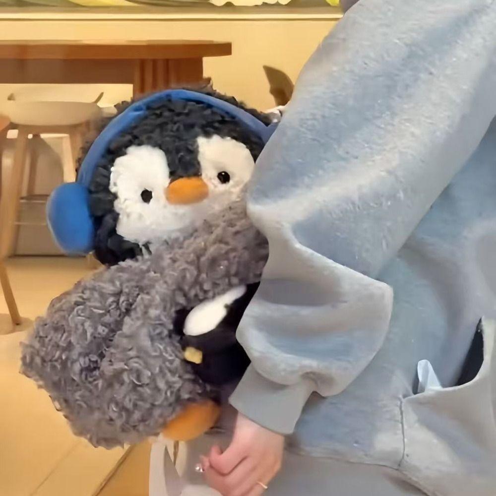 Doll Penguin Crossbody Bag Dual-purpose Bag Animal Shoulder Bag Creative Children Backpack  Girls