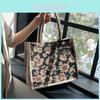 Street Style Linen Tote Bag With Magnetic Closure For Casual Daily Use
