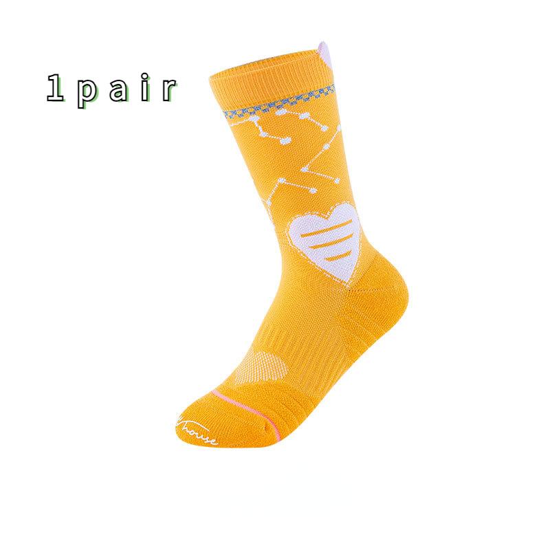 Rozmiar 35-39 Damskie skarpety rowerowe ze średnim stanem Profesjonalne frotte Oddychające skarpety sportowe