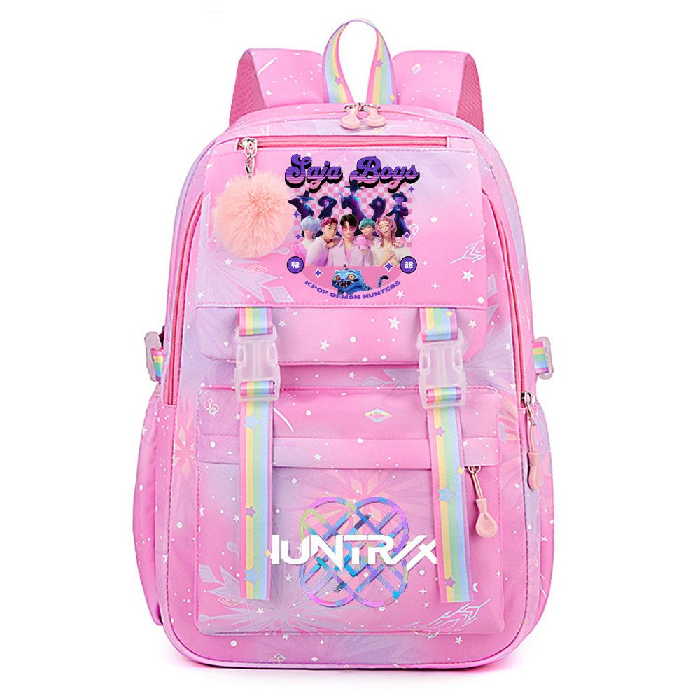 Niedlicher K-Pop Dämonenjäger Aufdruck Große Kapazität Wasserdichter Rucksack Teenger Schüler Mädchen Junge Schultasche Buchtasche Damen Große Kapazität Reisetasche