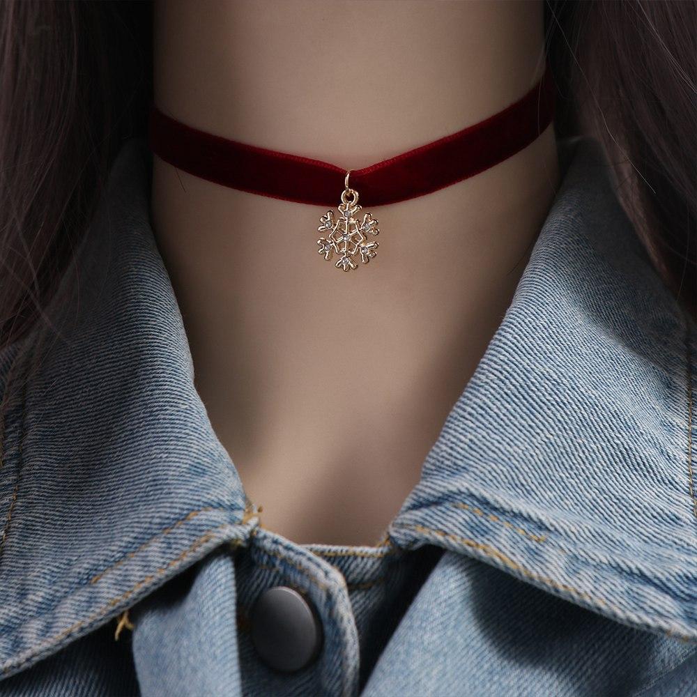 Santa Christmas Choker Cartoon Cartoon Pendant Choker Personality Velvet Collar Necklaces Girl