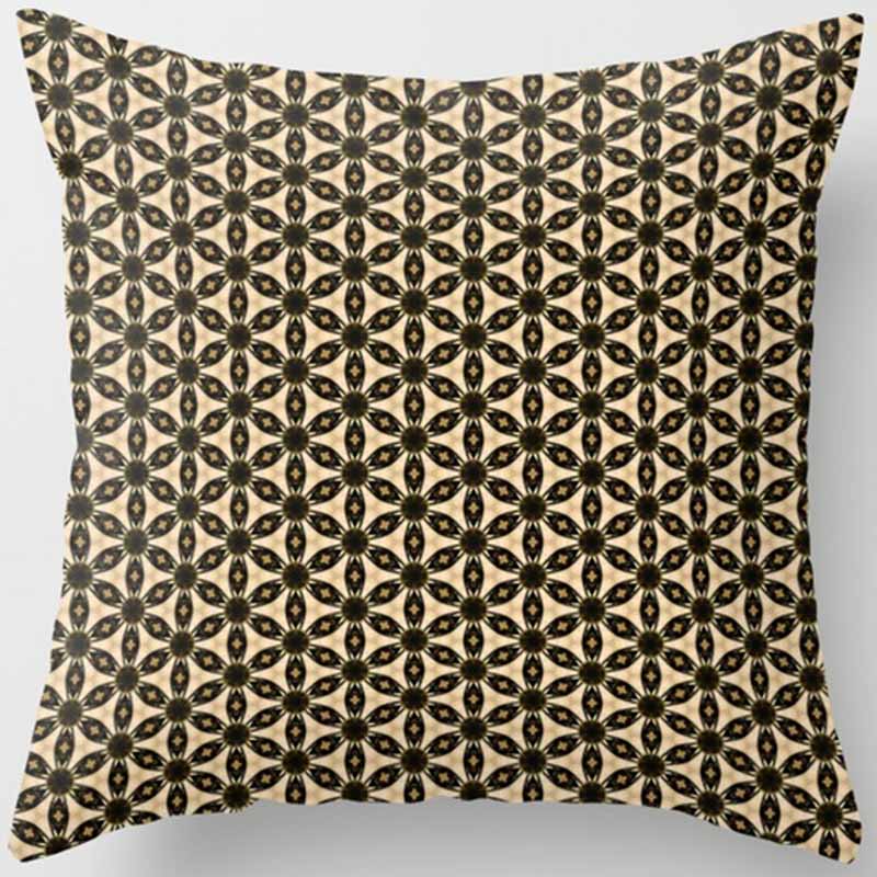 Black and Yellow Square Pillowcase, Home Decoration, Car Sofa Cushion Cover 45cm*45cm