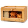 EliteHoff Bamboo Bread Box with Clear Window, E-6094, 35.5 X 24.5 X 19.5 Cm