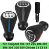 For Peugeot 207 307 406 / Citroen C3 C4 C5 Leather Gear Shift Knob Lever Shifter Stick Gaiter Boot Collar Case Cars Accessories