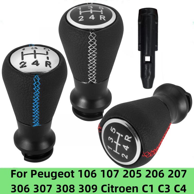 For Peugeot 207 307 406 / Citroen C3 C4 C5 Leather Gear Shift Knob Lever Shifter Stick Gaiter Boot Collar Case Cars Accessories