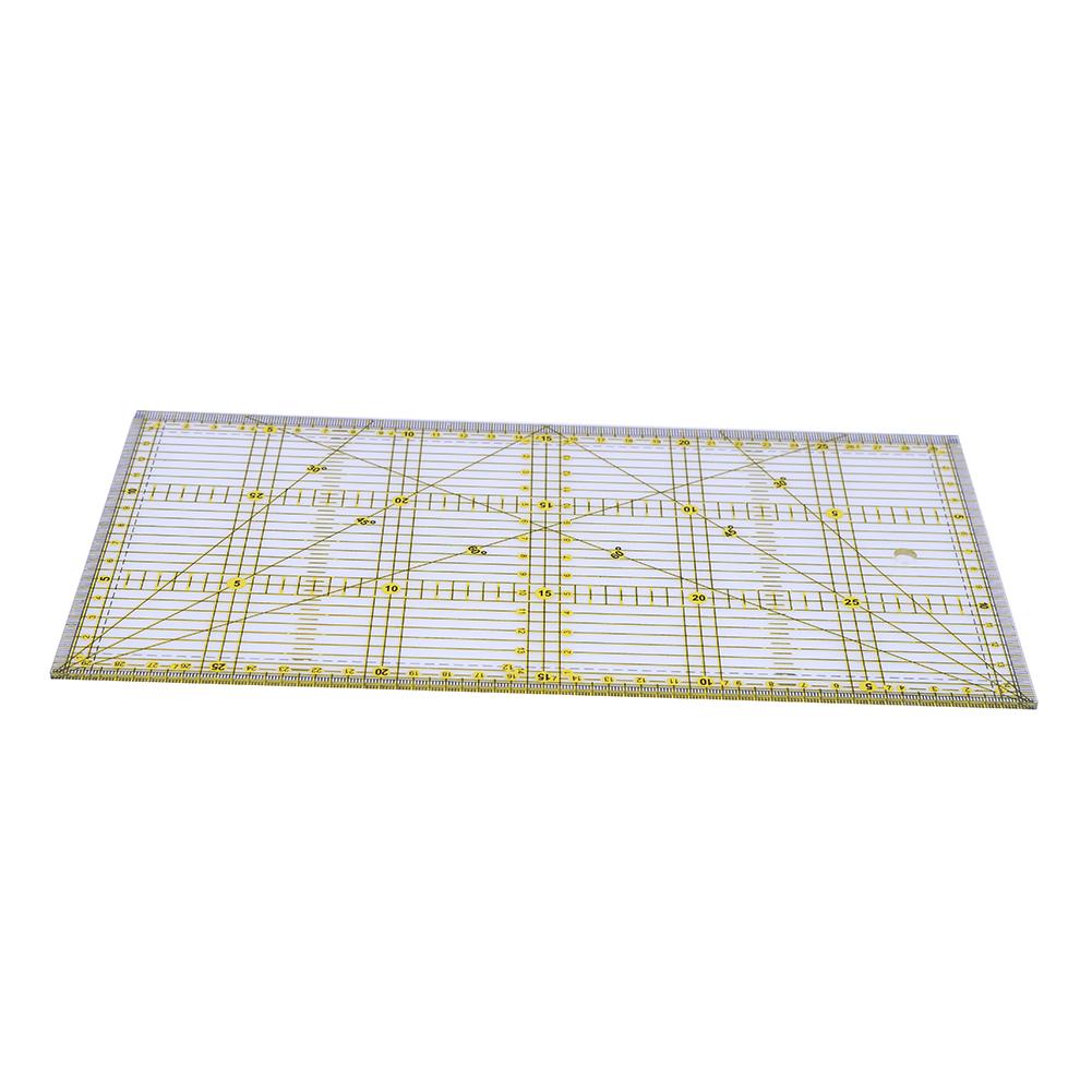 Plastic Clear Ruler Square Patchwork Cloth Ruler Multi-Purpose 30x15cm with Grid Lines for Garment Design for Sewing Crafts
