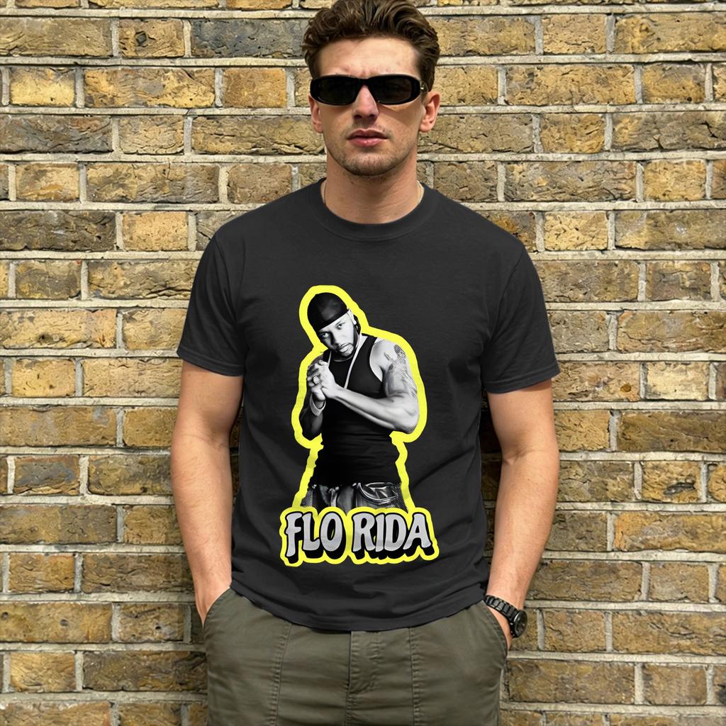 Rapper Flo Rida Tshirt Unisex Novelty 100 Cotton Tees Round Collar Short Sleeve T Shirts Adult Clothes