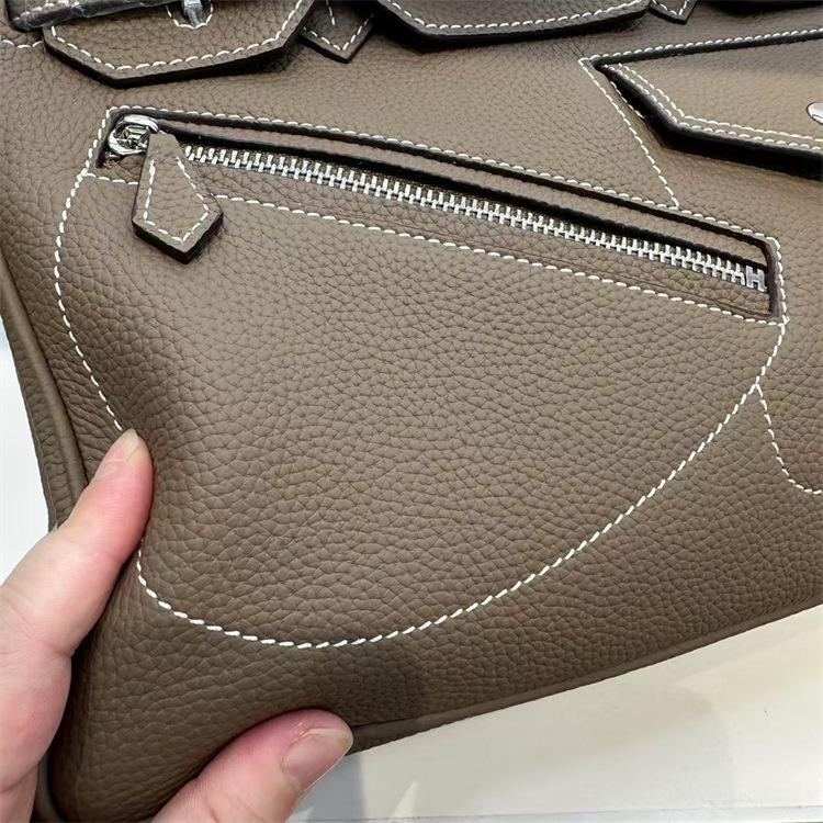 Hot Sale High-end Rock Platinum Bag First Layer Soft Cowhide Pocket Bag Zipper Bag Portable Shoulder Bag Versatile