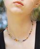 Bonbeau Unique Multi-Color Mix Beads Necklace Unique Multi-Color Point Bead Choker Necklace