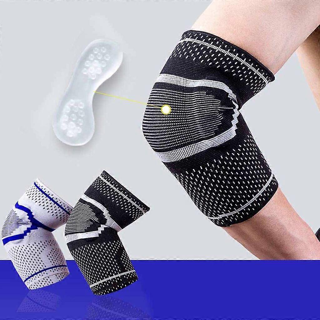 Ellbogenbandage, Kompressionsbandage bei Sehnenentzündung, Tennisellenbogenbandage für Damen und Herren, Behandlung von Golferellenbogen (blau M)