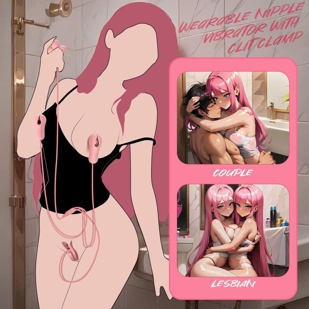 Vibrating Nipple Clamps for Women - Sex Toy with 10 Modes, Remote Control Clit Clamp & Pleasure Vibrator for Couples Adult Female