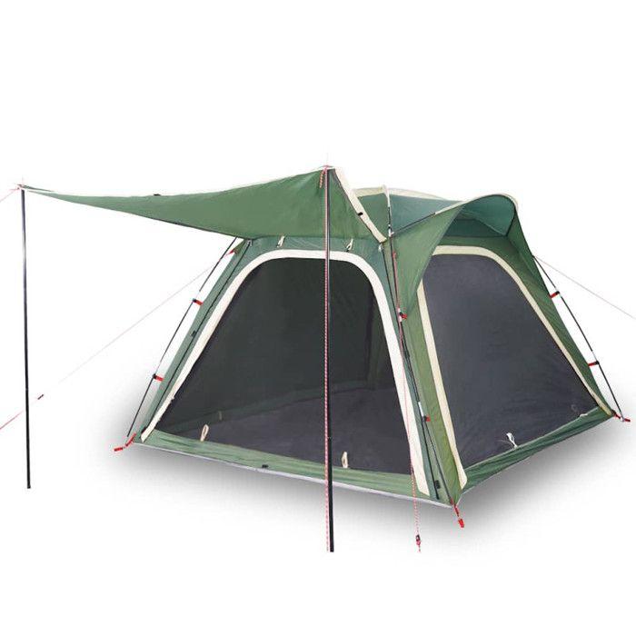 Tente de camping - vidaXL - 4 personnes - Imperméable - Système de dégagement rapide - Vert