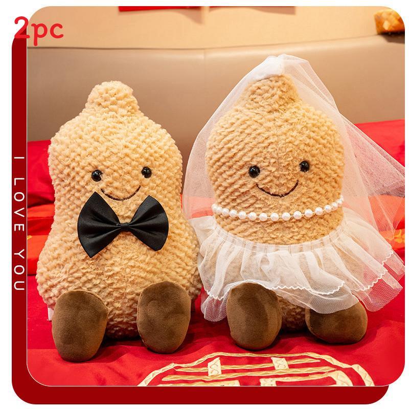 

Plush Peanuts Wedding Dolls With Tie And Skirt Design For Bridal Gift And Wedding Decor Black