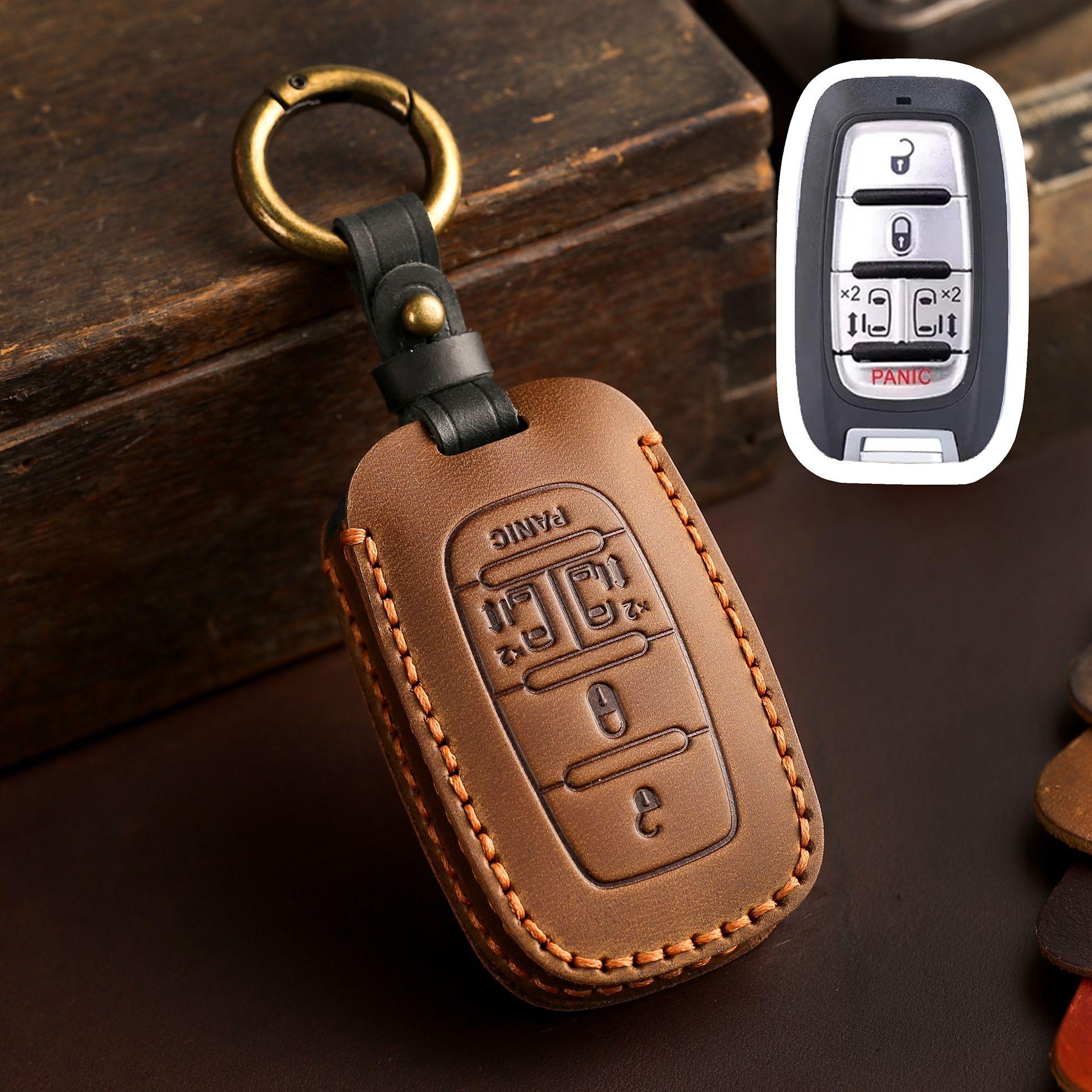 

Leather car key cover is suitable for Chrysler Dajielong commercial vehicle special leather protective cover