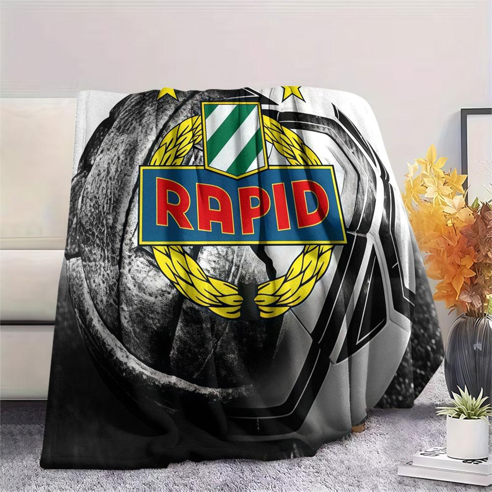 Rapid Vienna logo FlAannel Blanket, High quality Comfortable for All Seasons, Home Decor, Warmth and Comfort