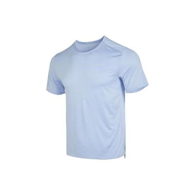 Einfarbiges Lauf-Sporttraining Lässiges Rundhals-Kurzarm-T-Shirt Herren Oberteile Blau CZ9185-479