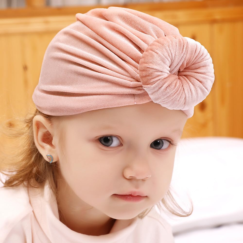 Velor Velvet Turban Hair Band Hair Band Headband Newborn Photo Head Protection Hat Ribbon Spring Summer Autumn Winter Newborn Baby Baby Same (Blue,