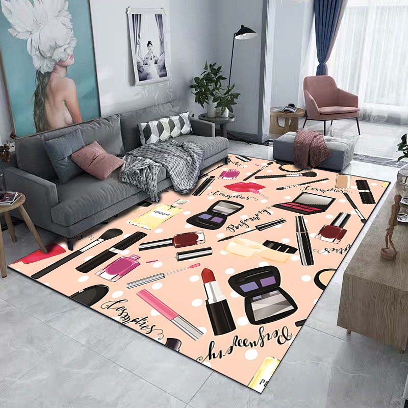 Fashion Beauty Lipstick High Heels Pattern Floor Rug 15 Sizes Living Room Bedroom Bedside Bathroom Floor Mat Area Rug Home Decor