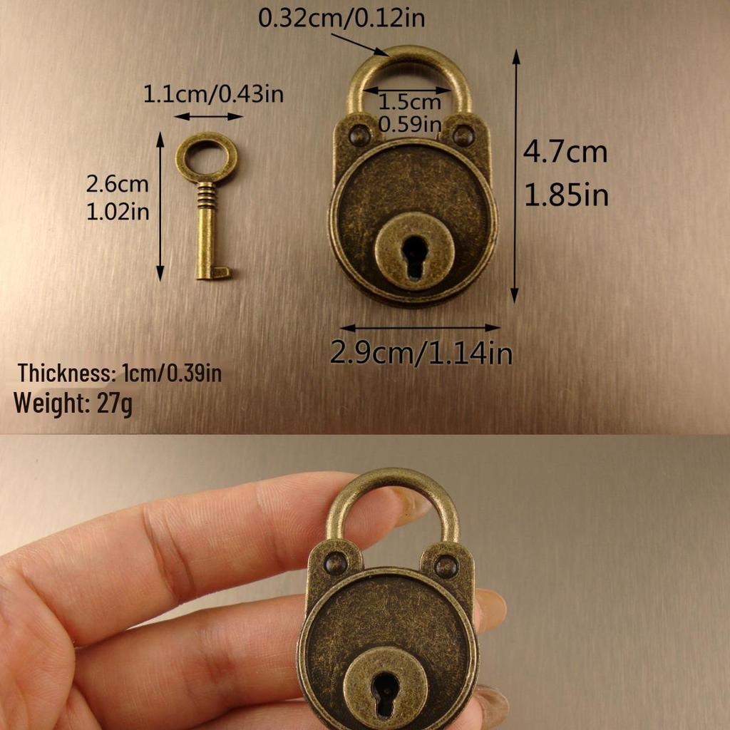 Mini Peach Heart Padlock with Keys for Dorm Lockers, Suitcases & Bags