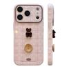 3D Retro Cartoon Bär Armband Hülle für iPhone 11, 13, 15, 16 Pro Max, Apple 17, Koreanischer Stil