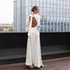 Abito da sera da donna autunno 2025 senza schiena a vita alta con spacco e design allacciato