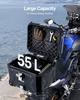 55L Motorcycle Top Case Universal Motorbike Tail Box with Leather Lining
