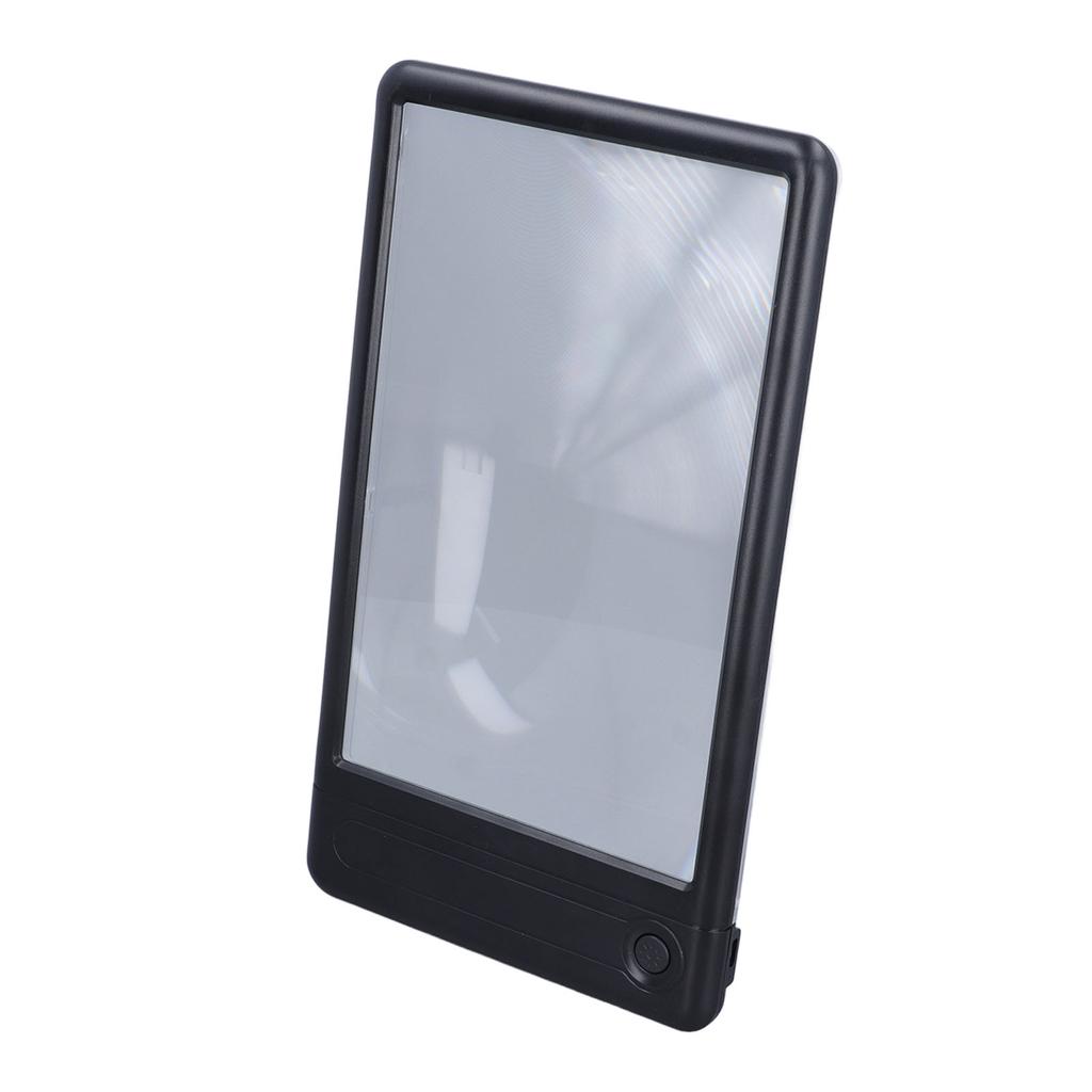 5X Reading Magnifier with Stand 43 LED 3 Brightness Full Page Rectangular Magnifier for Engraving Pr