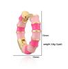 15MM Enamel Dripping Oil Craft Sweet and Colorful Earrings Ethnic Style Personalized Women's Jewelry 1 Pair