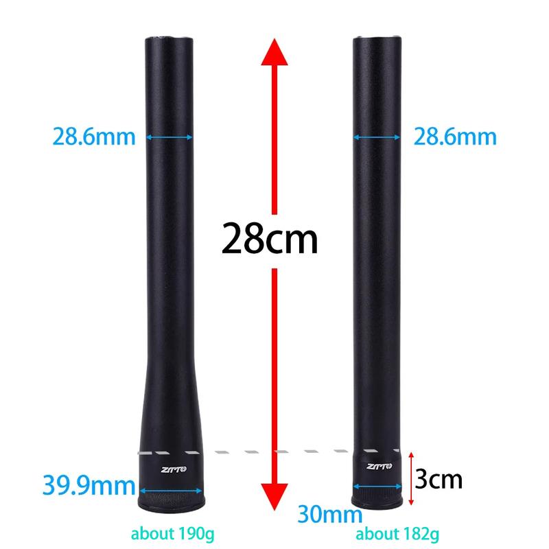 ZTTO Bicycle Front Fork Head Tube Aluminum Alloy MTB Road Bike Air Front Suspension Straight Tapered Standpipe 1/2 1/8 28.6mm