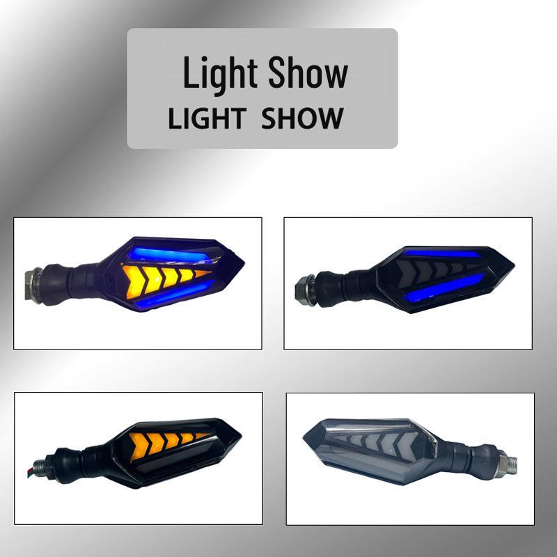 LED Flowing Water Turn Signal Lights for Off-Road Motorcycles - 12V Arrow Design.