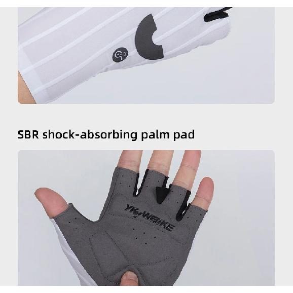 YKYWBIKE Cycling Gloves Woven Aerodynamic Striped Bicycle Sports Gloves Anti-Slip Riding Gloves Shock-absorbing Road Bike Gloves