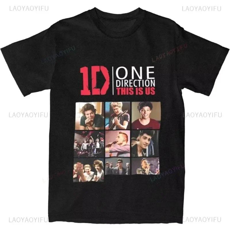 One Directions Women Print T-Shirts Rapper Short Sleeve T Shirt Hip Hop Vintage Singer Tops Summer Cotton Unisex Tees Clothing