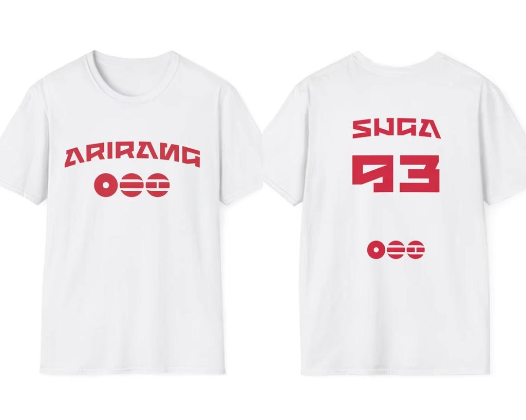 2026 Summer Unisex BTS World Tour Arirang Fan Merch Jungkook Jimin V RM Suga Jin J hope Name Print Cotton T-shirt