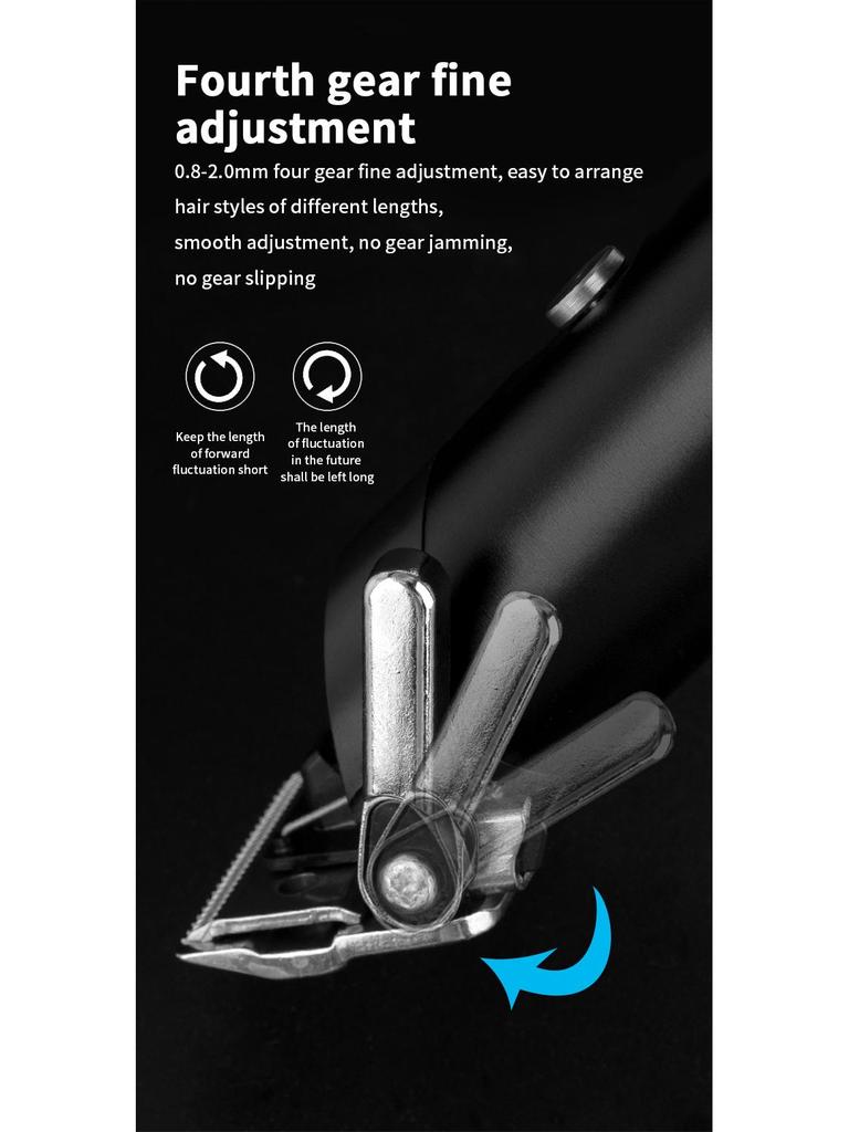 Professional Electric Hair Clipper with Adjustable Blade and Carving Head