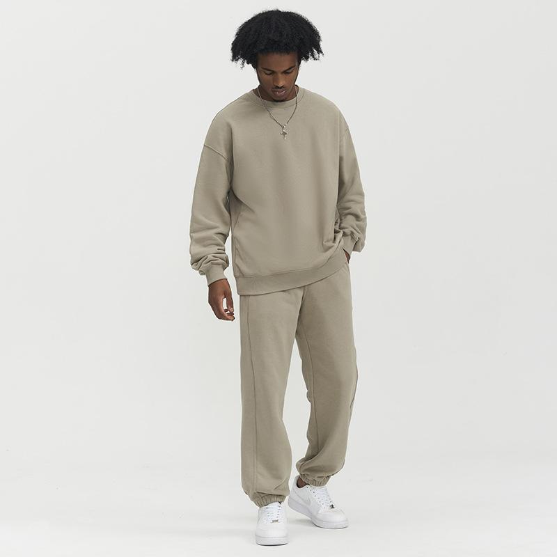 2026 FOG Sweatshirt Men 380G Fleece Lined Heavyweight Crewneck Oversized Earth Tone Streetwear Pullover