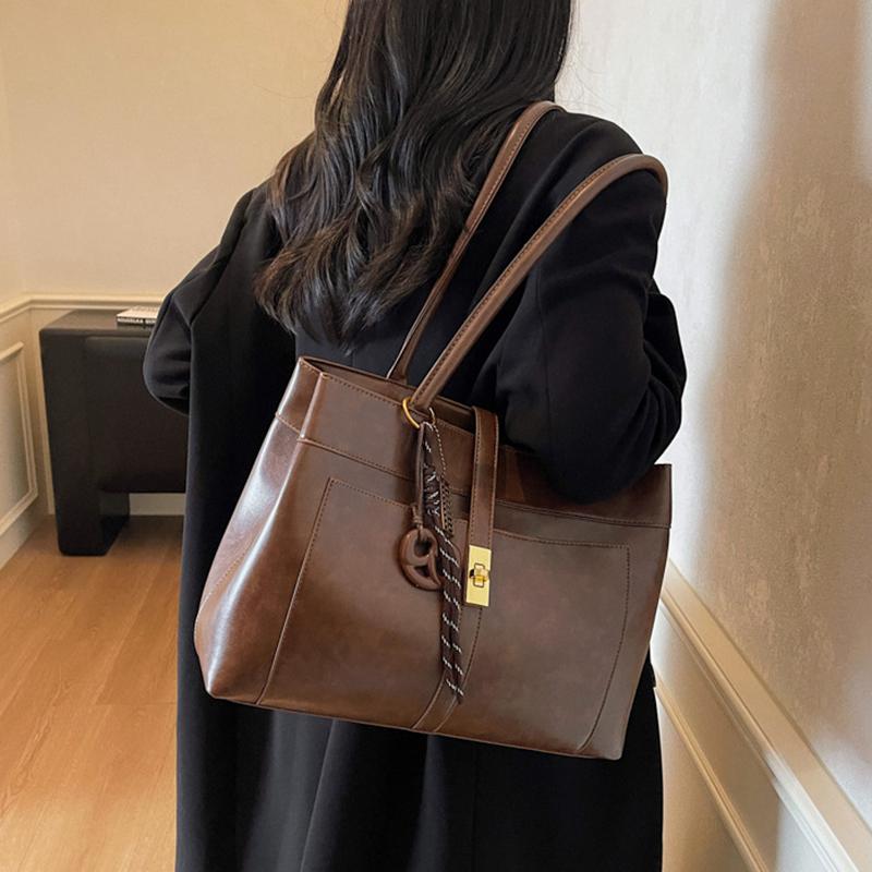 Yogodlns Geantă de mână nouă Geantă de damă Navetă Muncă Capacitate mare Geantă tote de umăr la modă Retro