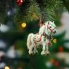 1/3Pcs Elegant Christmas Horse 2D Acrylic Decorations Hanging On Christmas Trees As Christmas Home Decorations Xmas Party Gifts