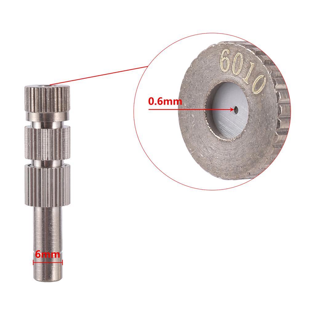 5 Pcs 6mm Filter Misting Nozzle 0.1~0.6mm Low Pressure Quick Access Atomized Nozzle Garden Greenhouse Irrigation Cooling Sprayer