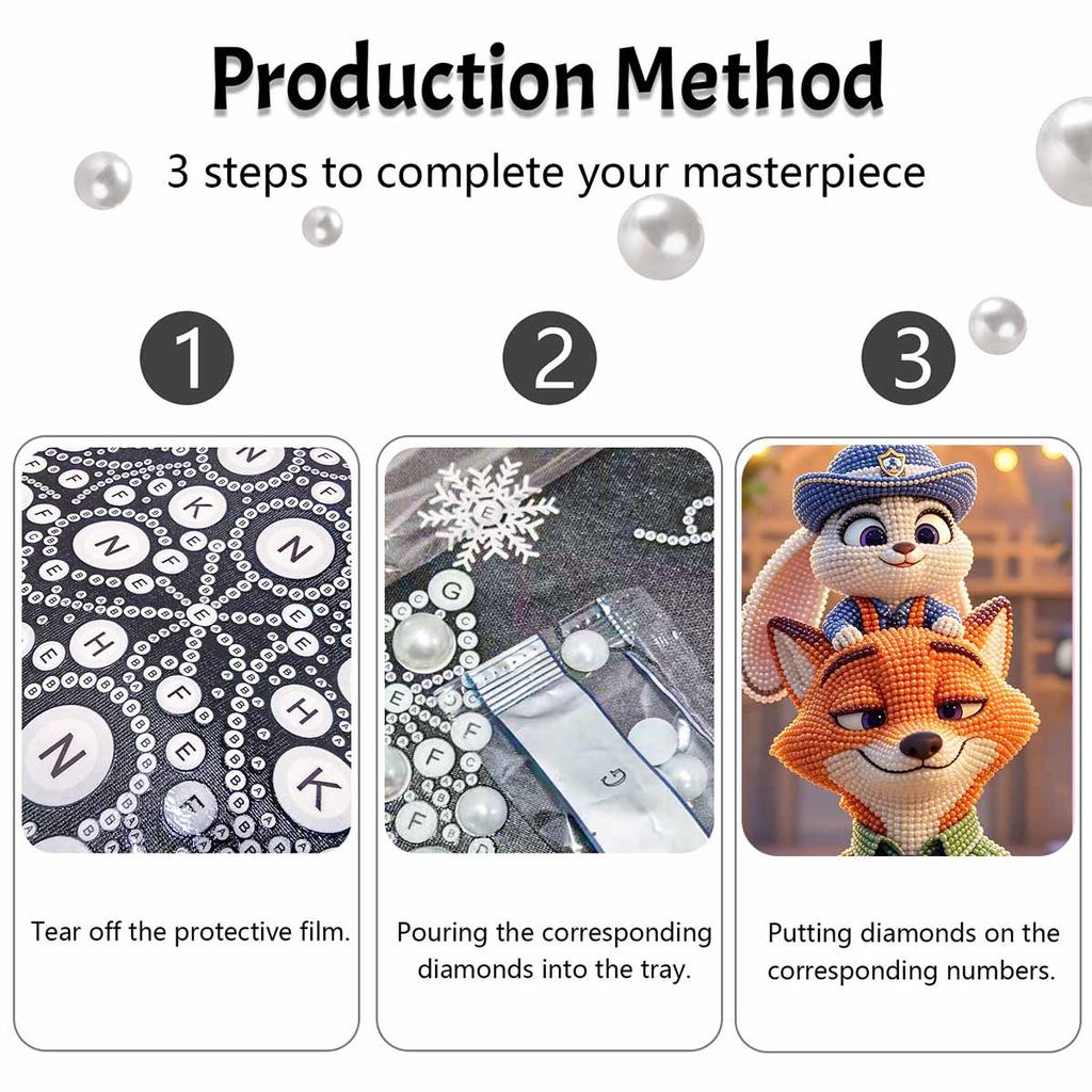 Disney Pearl Painting Handmade Judy Hopps And Nick Wilde Pearl Kit Home Decoration Painting