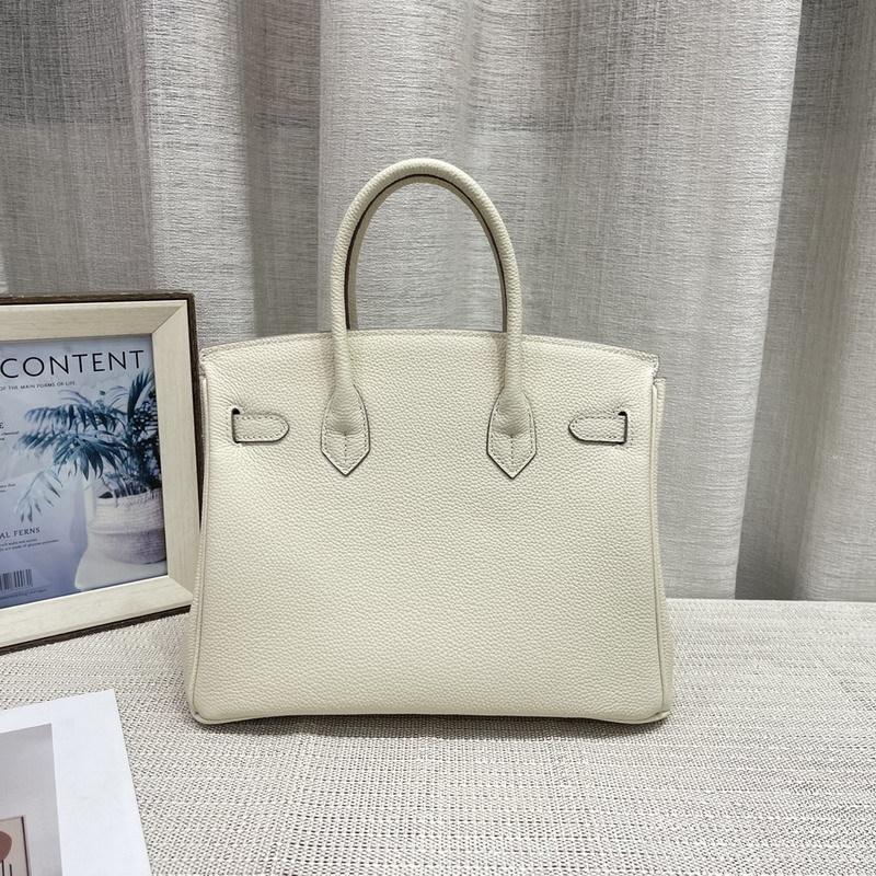Gold Button Silver Cowhide Togo-202530 Genuine Leather Women's Bag Portable