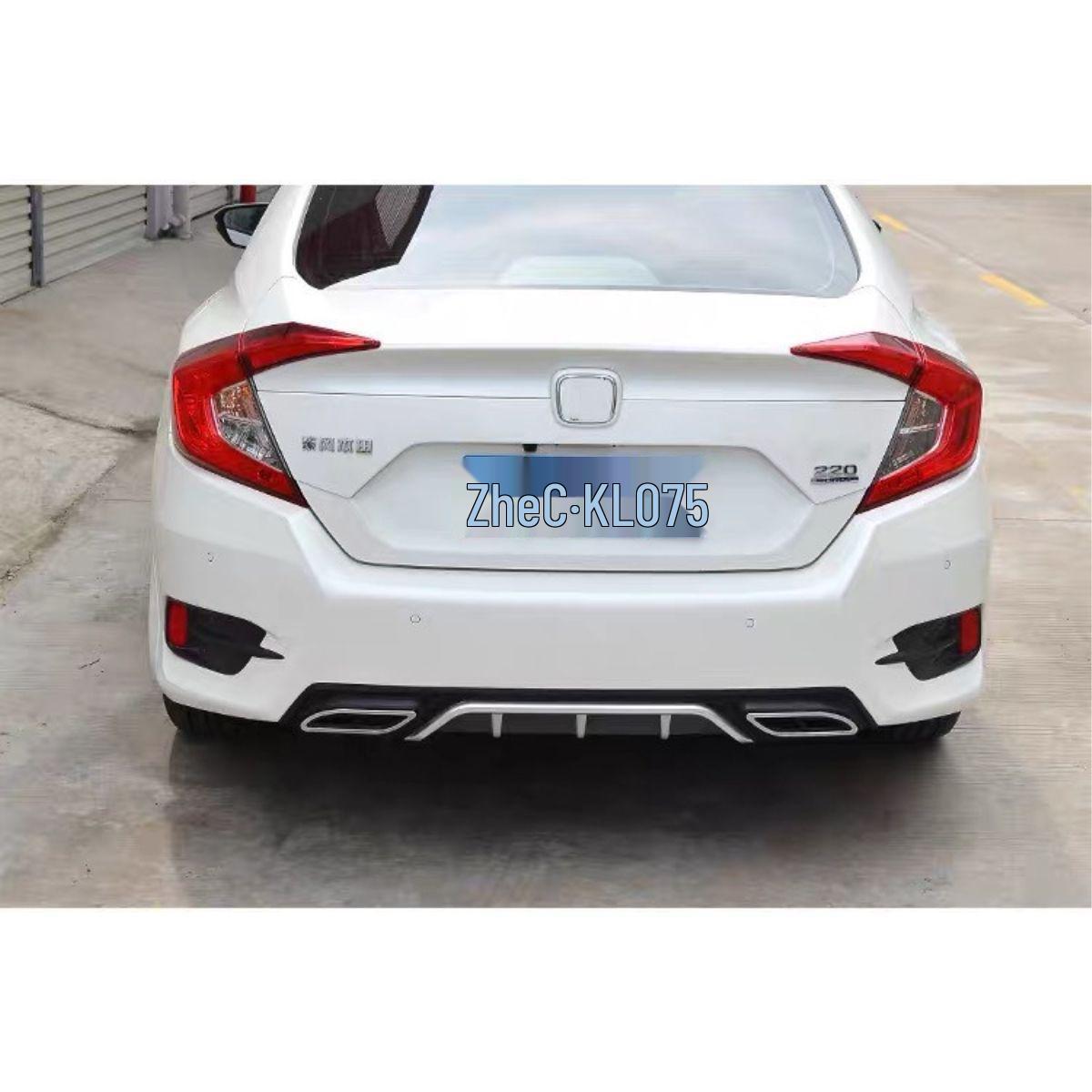 10th Gen Civic Carbon Fiber Front Lip  Rear Mod Kit: Exhaust Pipe, Diffuser, Tailpipe, Rear Lip, Wing Dual-exit Diffuser (Silver Version)