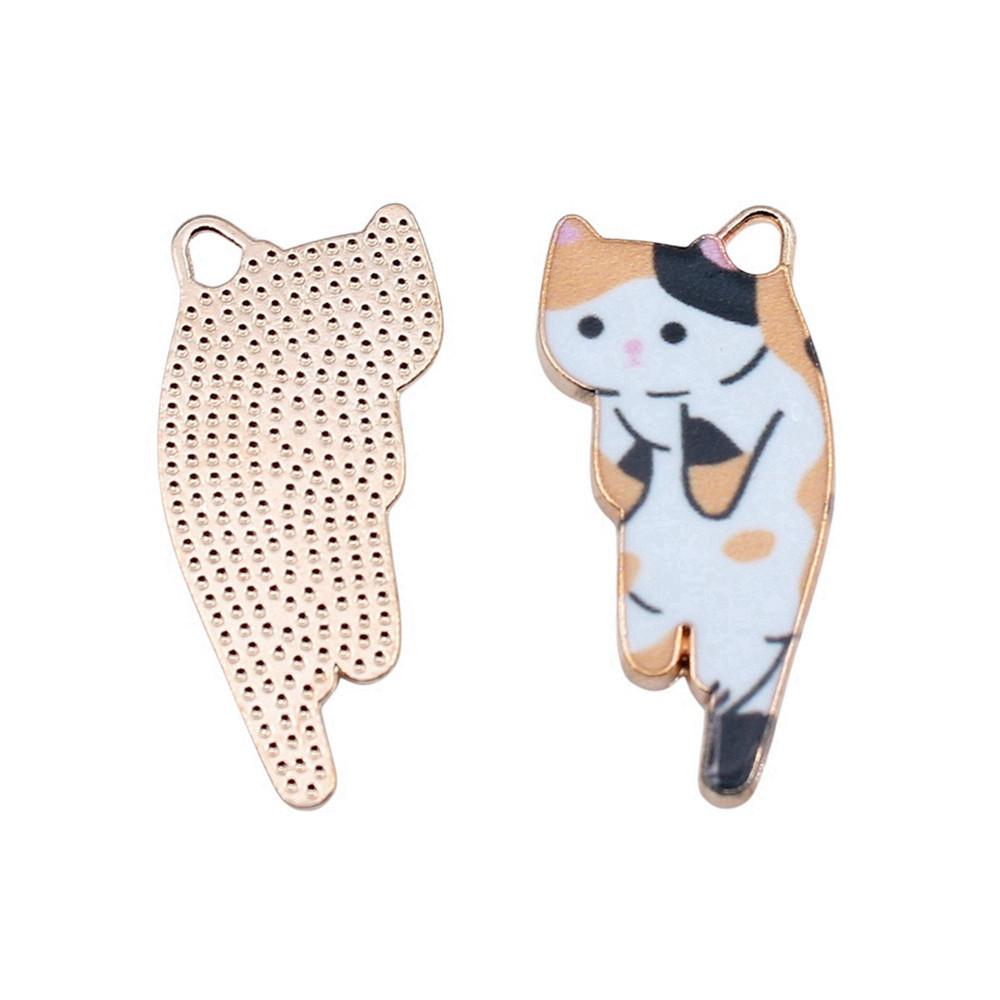 Enamel Charms Cats Pendants For Cute Pet Lover Jewelry Making Accessories
