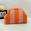 Knitted bag, striped clutch bag, women's flying woven clouds, versatile temperament, portable cosmetic bag, large capacity