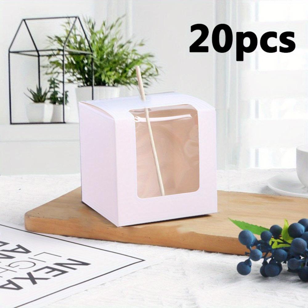 

20 шт. подарочных коробок с отверстиями, бумажные коробки для сладостей с прозрачным окном, коробки для подарков на свадьбу, вечеринку, новый год, годовщину 20pcs белый