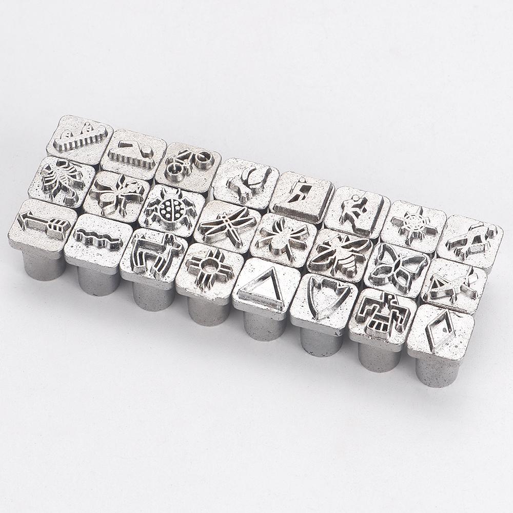 1set Leather Artical Craft Stamping Tool, Fancy Shaped Flowers & Animals & Abstract Shaped Sculpture Punching Engrave Tool